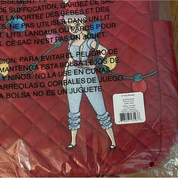 Vera Bradley Disney Pixar Small Backpack in Festive Toy Story NWT - Picture 7 of 7